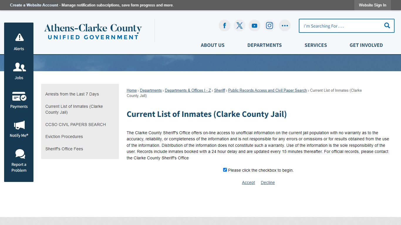 Current List of Inmates (Clarke County Jail) - ACCGov